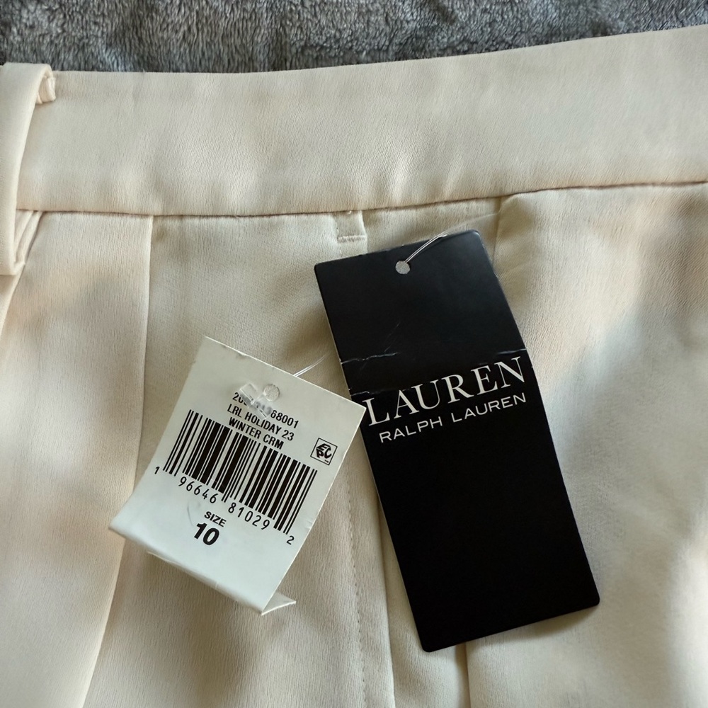Lauren Ralph Lauren pleated satin crepe wide-leg pant - never worn with tags